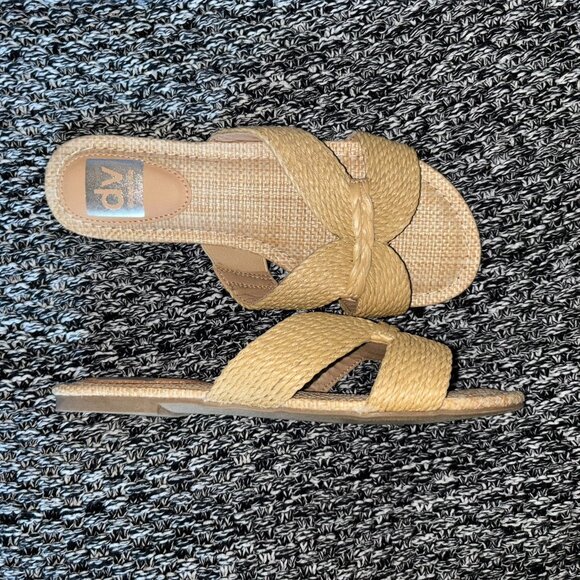 NWOT Never Worn DV Dolce Vita Geeya Flat Sandals (Size 6, Raffia) - Picture 2 of 8